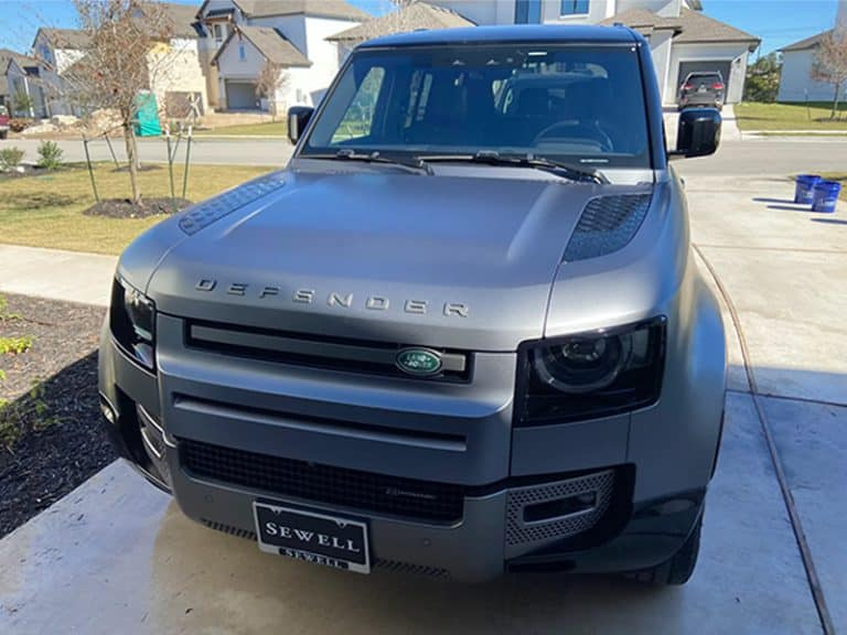 Detailed Land Rover Defender after mobile detailing